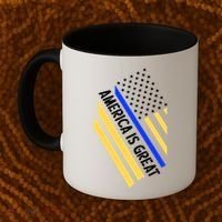 America Is Great Thin Blue Line Flag Coffee Mug thumb 2