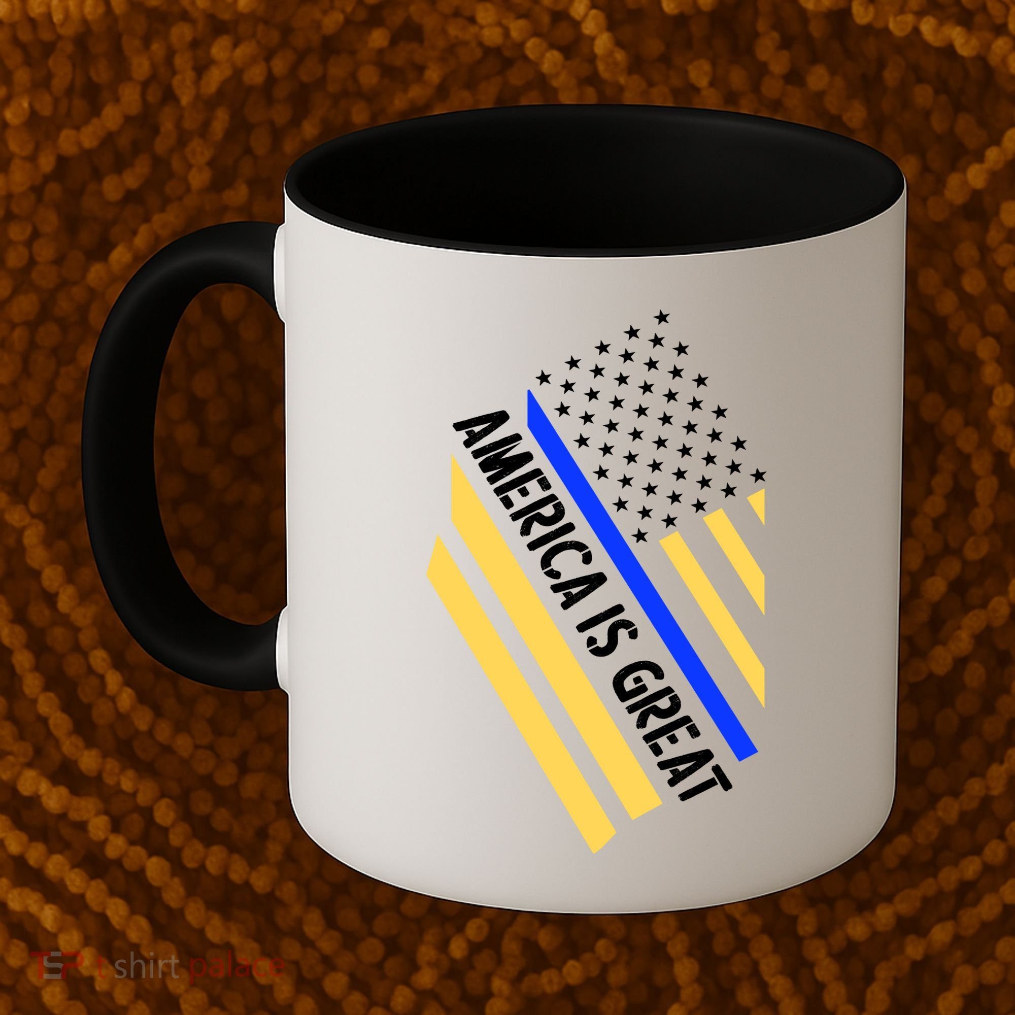 America Is Great Thin Blue Line Flag Coffee Mug
