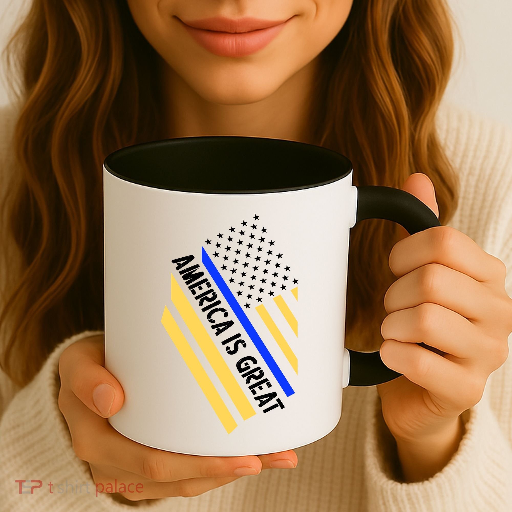America Is Great Thin Blue Line Flag Coffee Mug