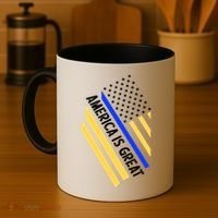 America Is Great Thin Blue Line Flag Coffee Mug thumb 4