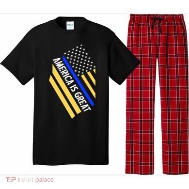 America Is Great Thin Blue Line Flag Pajama Set