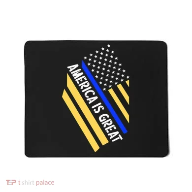 America Is Great Thin Blue Line Flag Mousepad