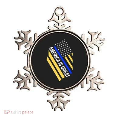 America Is Great Thin Blue Line Flag Ornament