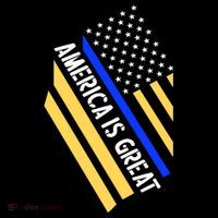 America Is Great Thin Blue Line Flag Ornament thumb 1
