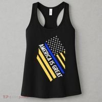 America Is Great Thin Blue Line Flag Women's Tank Top thumb 3