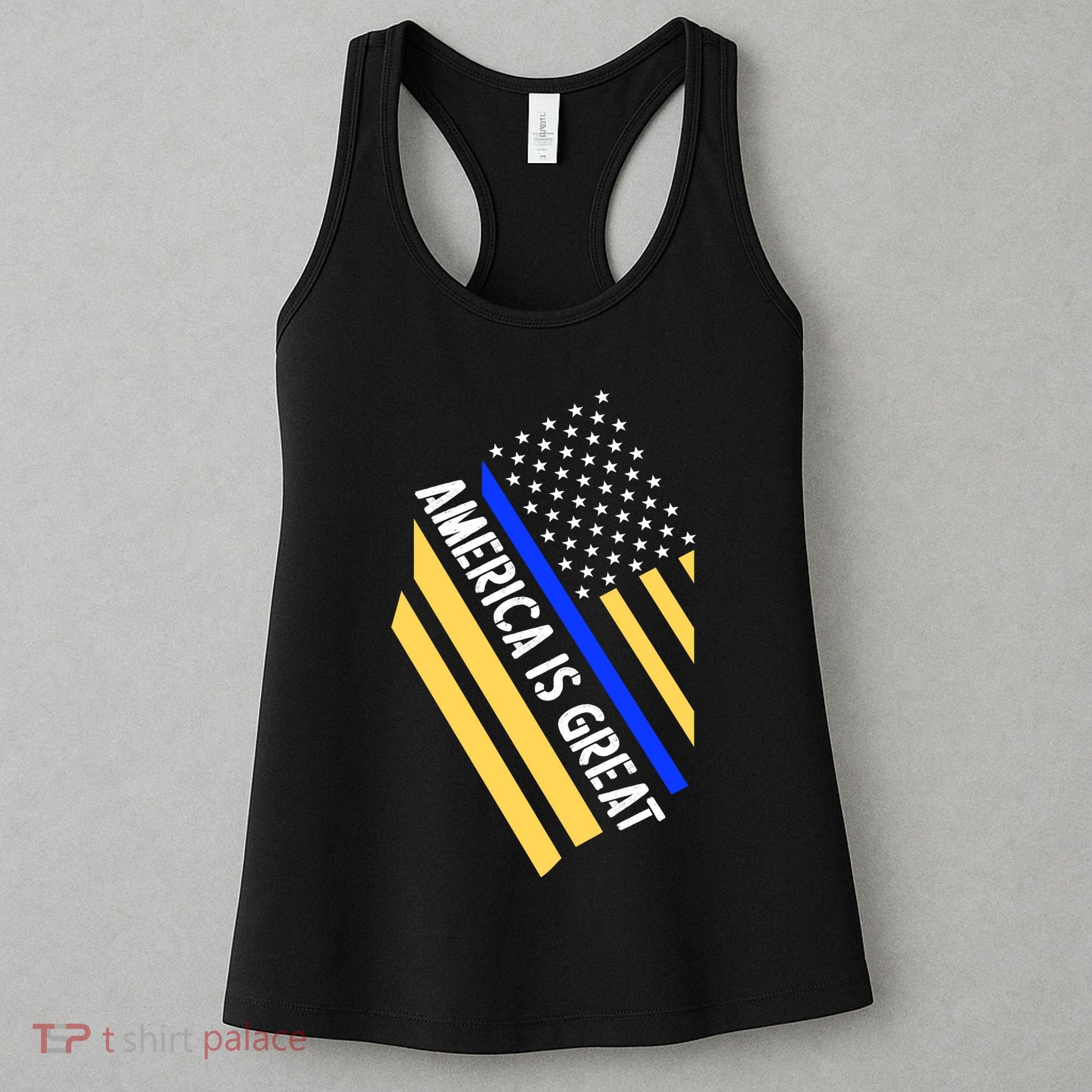 America Is Great Thin Blue Line Flag Women's Tank Top