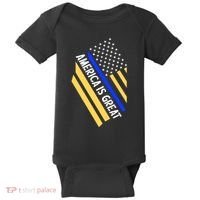 America Is Great Thin Blue Line Flag Baby Bodysuit thumb 0