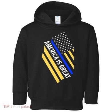America Is Great Thin Blue Line Flag Toddler Hoodie