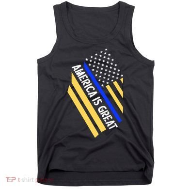 America Is Great Thin Blue Line Flag Tank Top