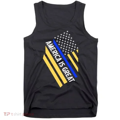 America Is Great Thin Blue Line Flag Tank Top