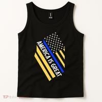 America Is Great Thin Blue Line Flag Tank Top thumb 2