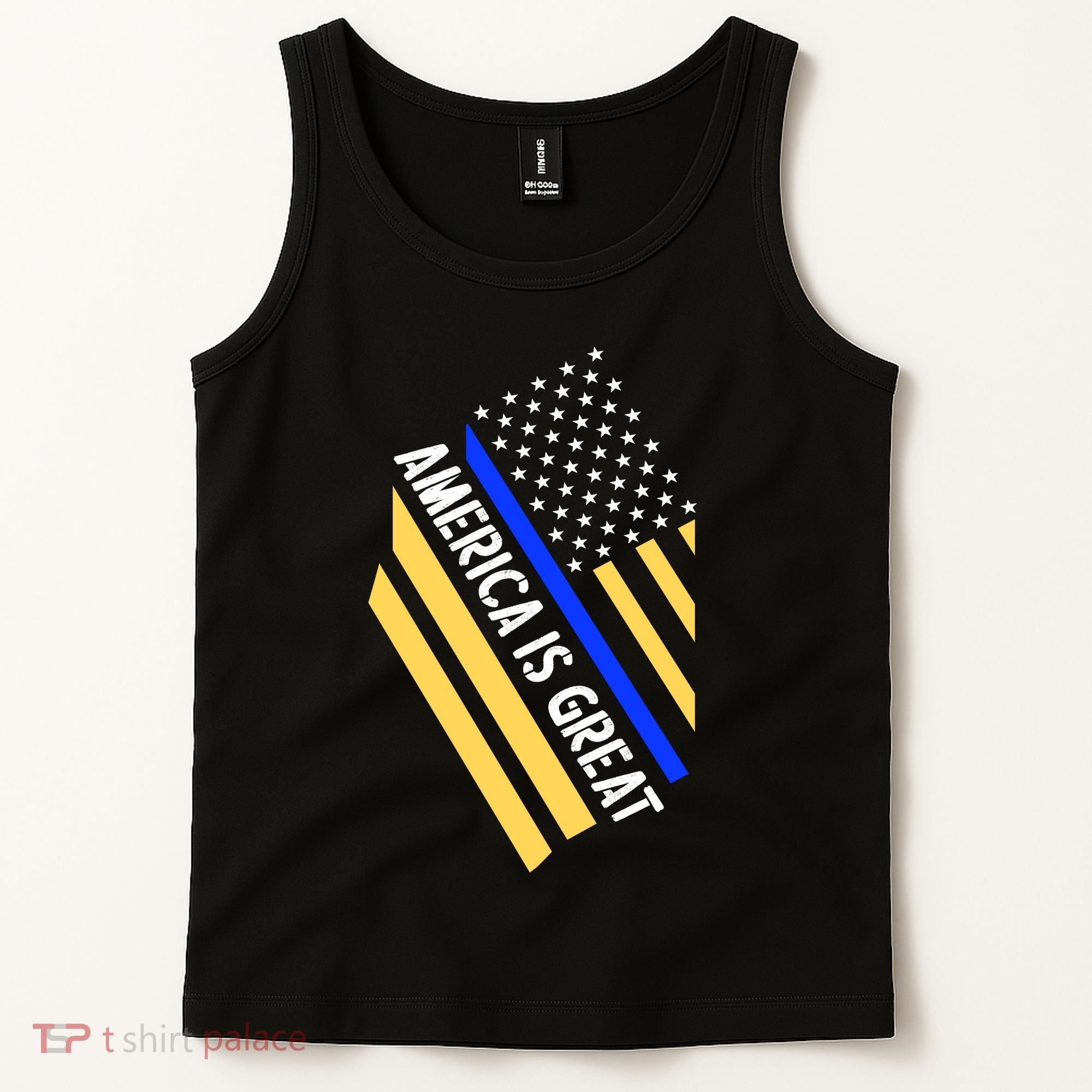 America Is Great Thin Blue Line Flag Tank Top