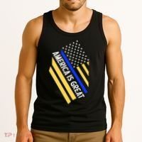 America Is Great Thin Blue Line Flag Tank Top thumb 3
