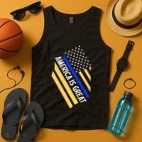 America Is Great Thin Blue Line Flag Tank Top thumb 4