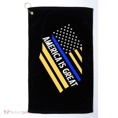 America Is Great Thin Blue Line Flag Golf Towel