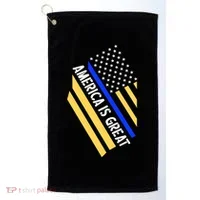 America Is Great Thin Blue Line Flag Golf Towel thumb 0