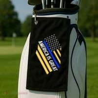 America Is Great Thin Blue Line Flag Golf Towel thumb 2