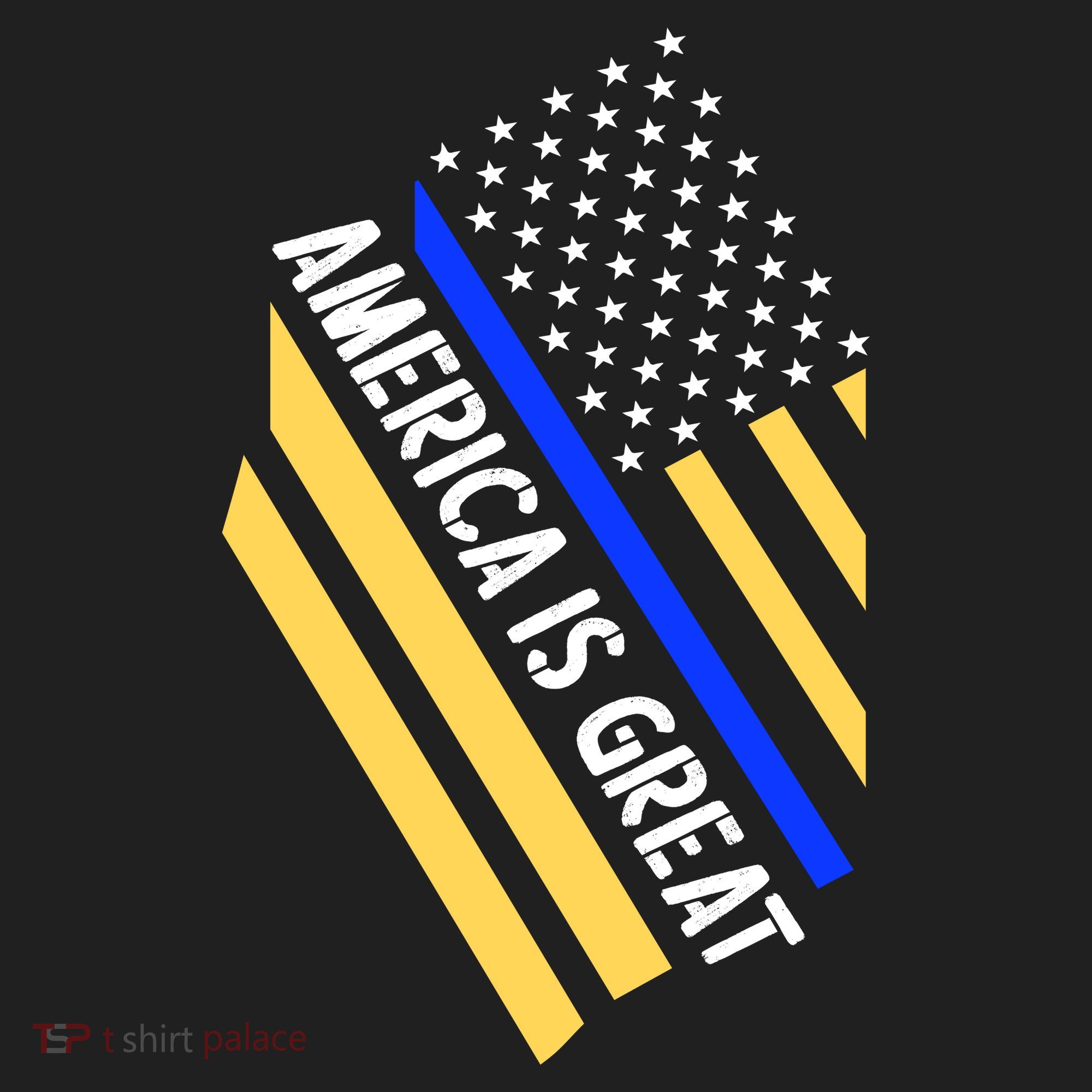 America Is Great Thin Blue Line Flag Golf Towel