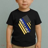 America Is Great Thin Blue Line Flag Toddler T-Shirt thumb 2