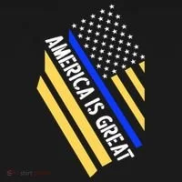 America Is Great Thin Blue Line Flag Women's Long Sleeve Shirt thumb 2