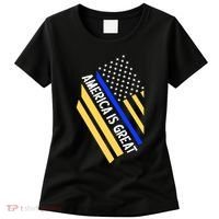 America Is Great Thin Blue Line Flag Women's T-Shirt thumb 0