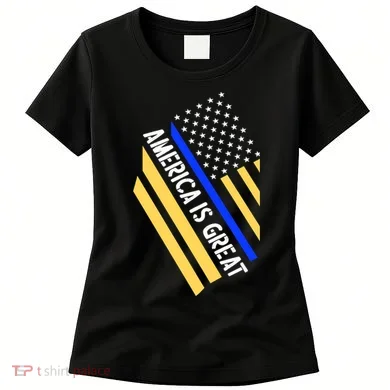 America Is Great Thin Blue Line Flag Women's T-Shirt