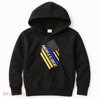 America Is Great Thin Blue Line Flag Kids Hoodie thumb 0