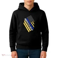 America Is Great Thin Blue Line Flag Kids Hoodie thumb 4