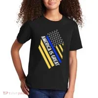 America Is Great Thin Blue Line Flag Kids T-Shirt thumb 2