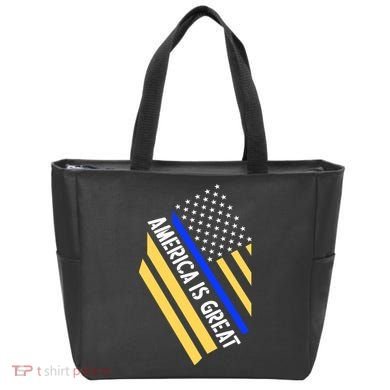 America Is Great Thin Blue Line Flag Tote Bag