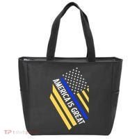 America Is Great Thin Blue Line Flag Tote Bag thumb 0