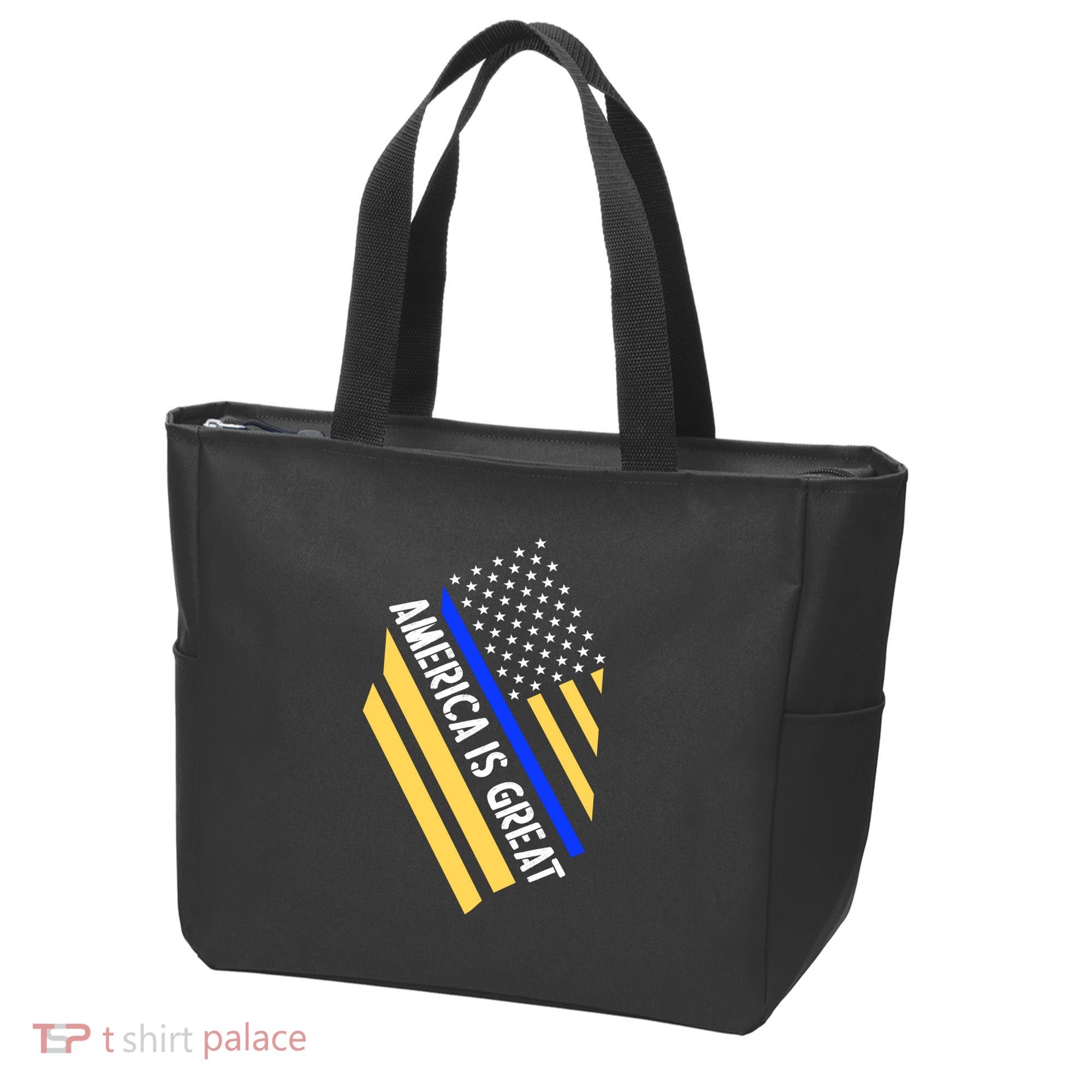 America Is Great Thin Blue Line Flag Tote Bag