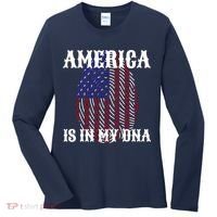 America Is In My DNA Women's Long Sleeve Shirt thumb 0