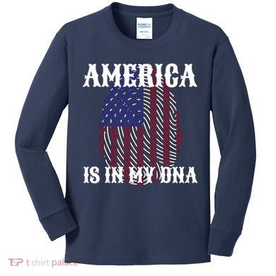 America Is In My DNA Kids Long Sleeve Shirt