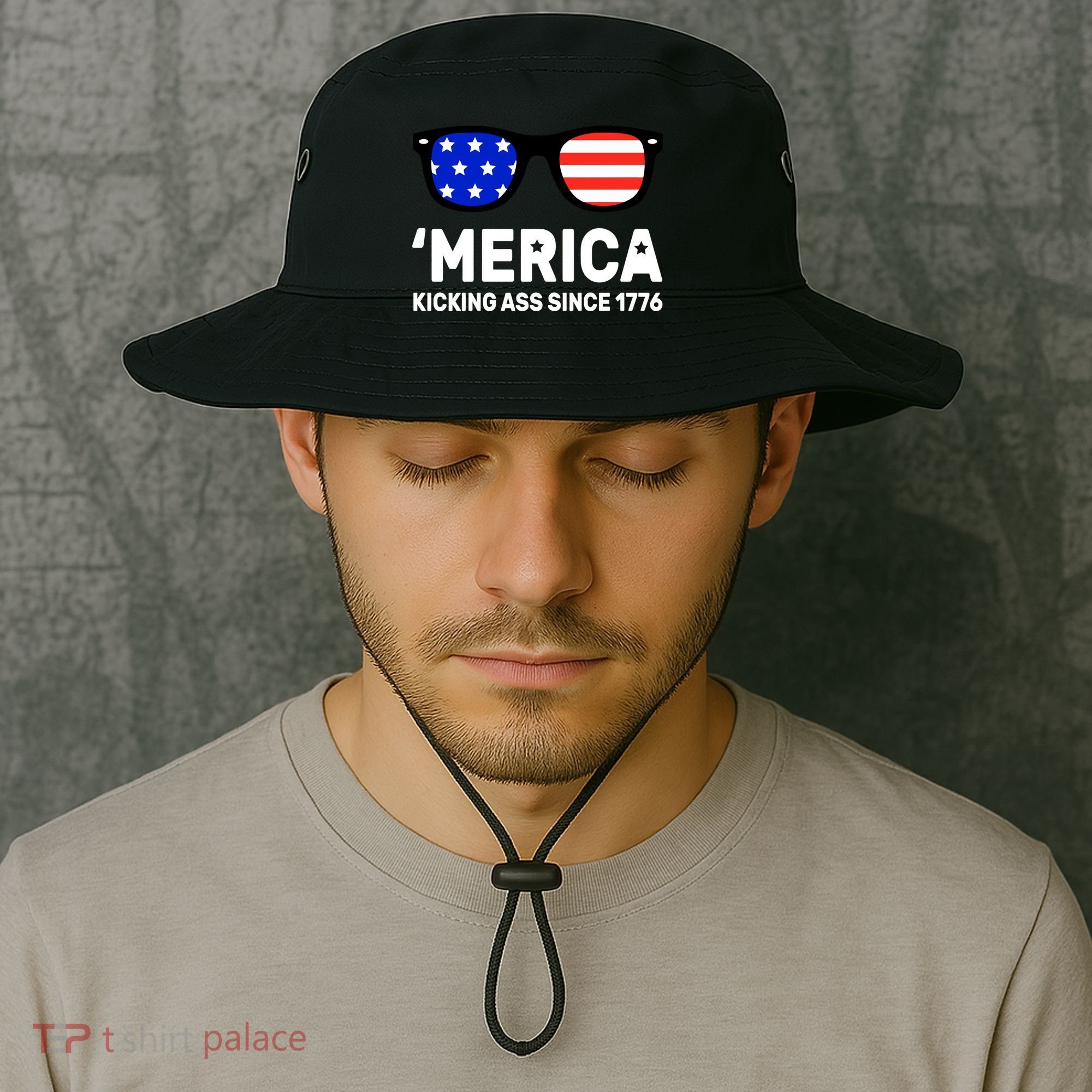 America Kicking Ass Since 1776 Bucket Hat