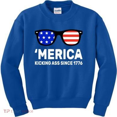 America Kicking Ass Since 1776 Kids Sweatshirt