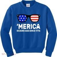 America Kicking Ass Since 1776 Kids Sweatshirt thumb 0