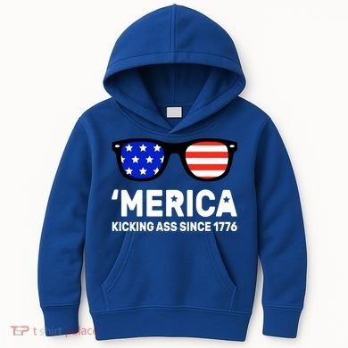 America Kicking Ass Since 1776 Kids Hoodie