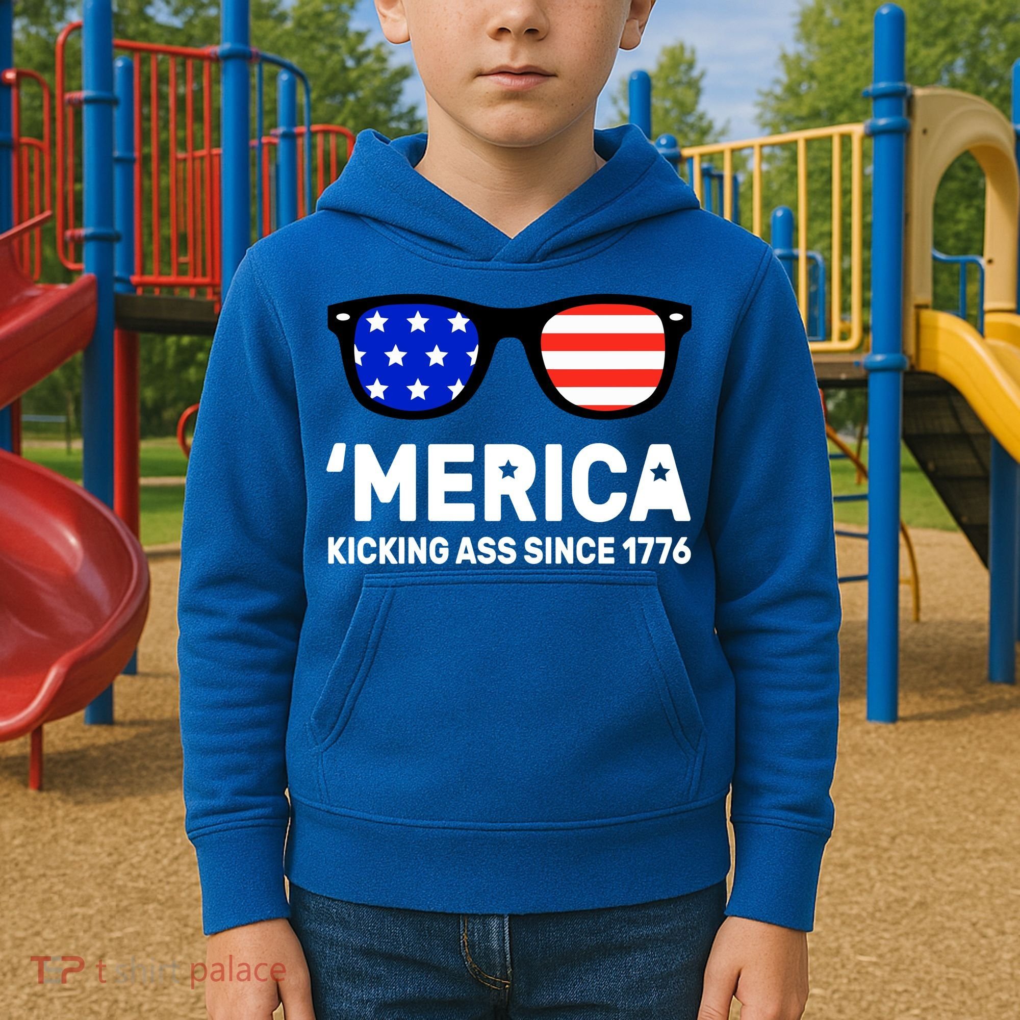 America Kicking Ass Since 1776 Kids Hoodie