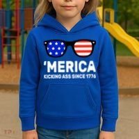 America Kicking Ass Since 1776 Kids Hoodie thumb 3