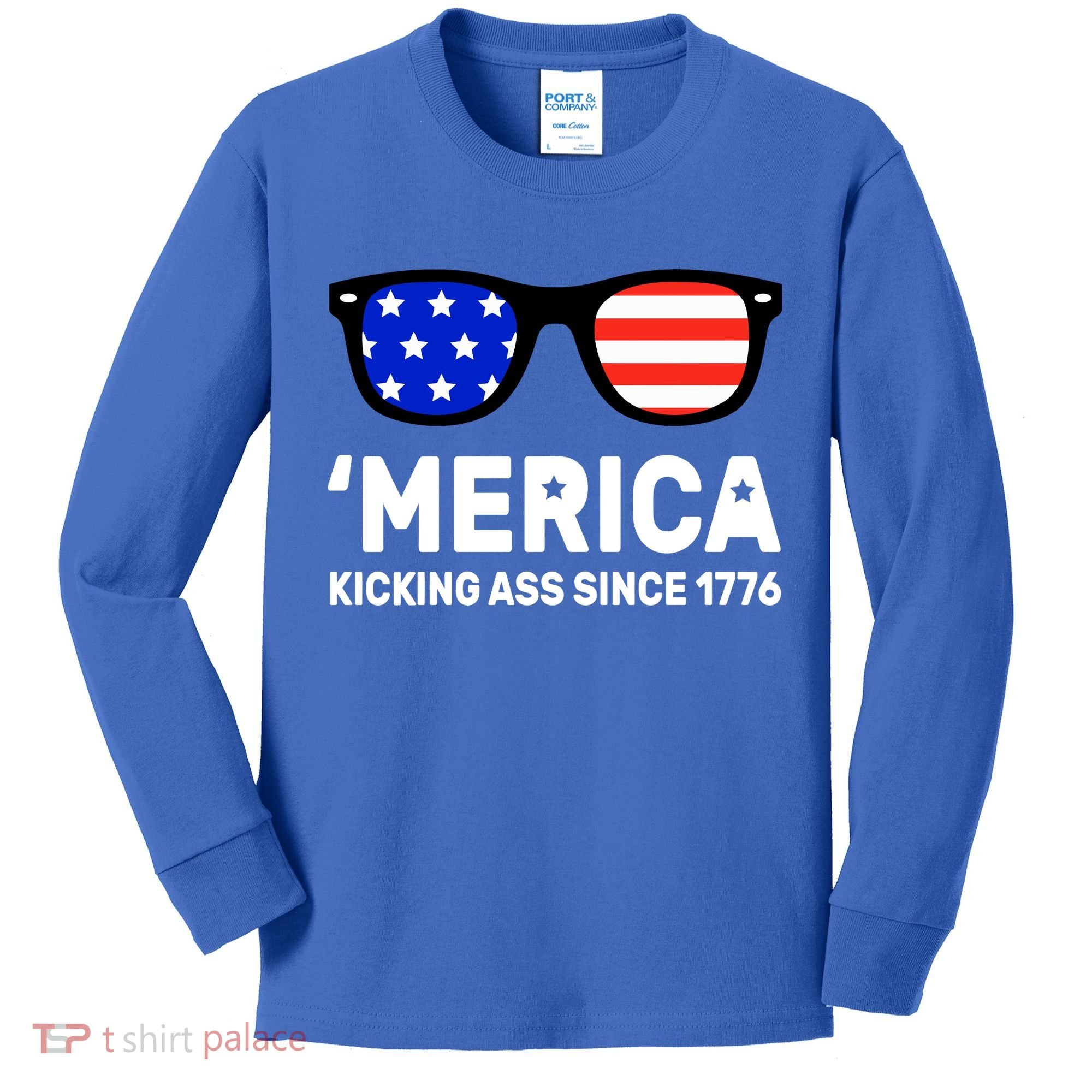 America Kicking Ass Since 1776 Kids Long Sleeve Shirt
