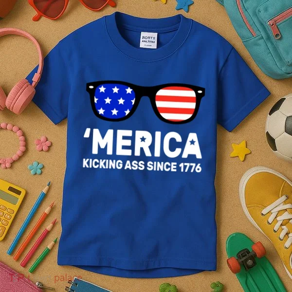 America Kicking Ass Since 1776 Kids T-Shirt