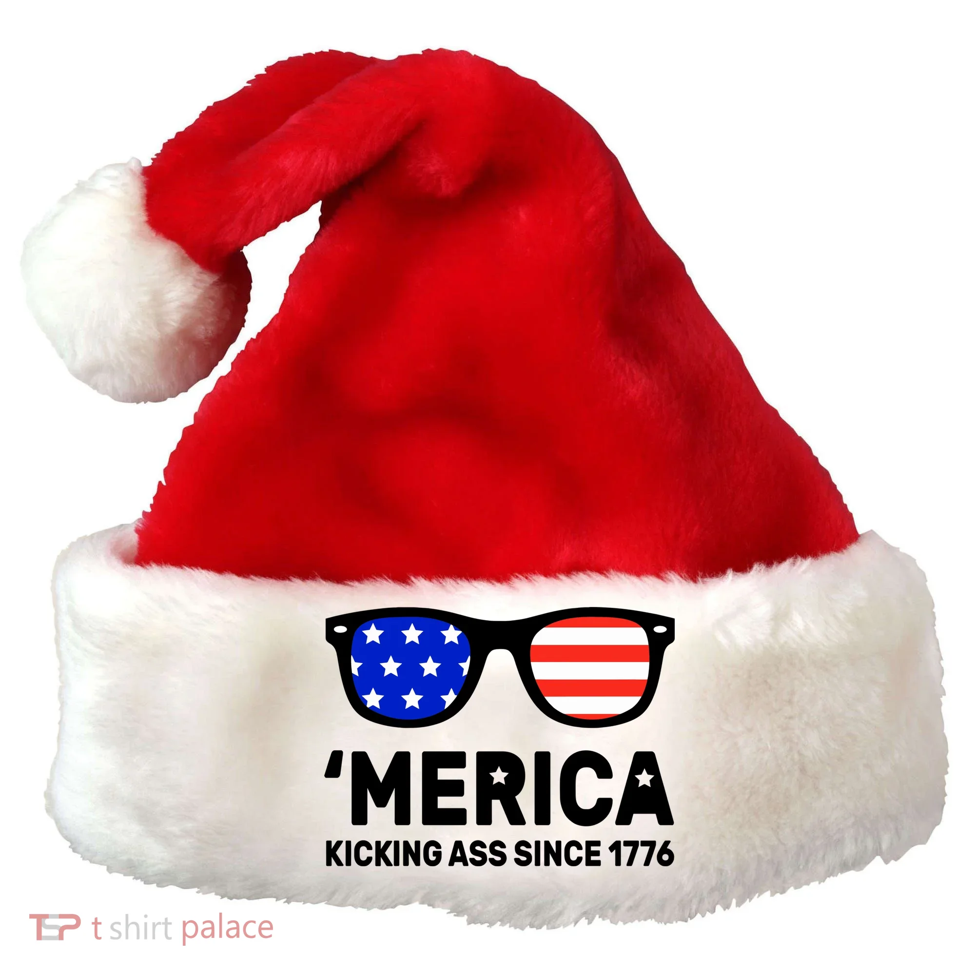 America Kicking Ass Since 1776 Santa Hat