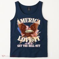 America Love It Or Get the Hell Out Tank Top thumb 2