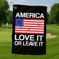 America Love It Or Leave It Betsy Ross Golf Towel thumb 1