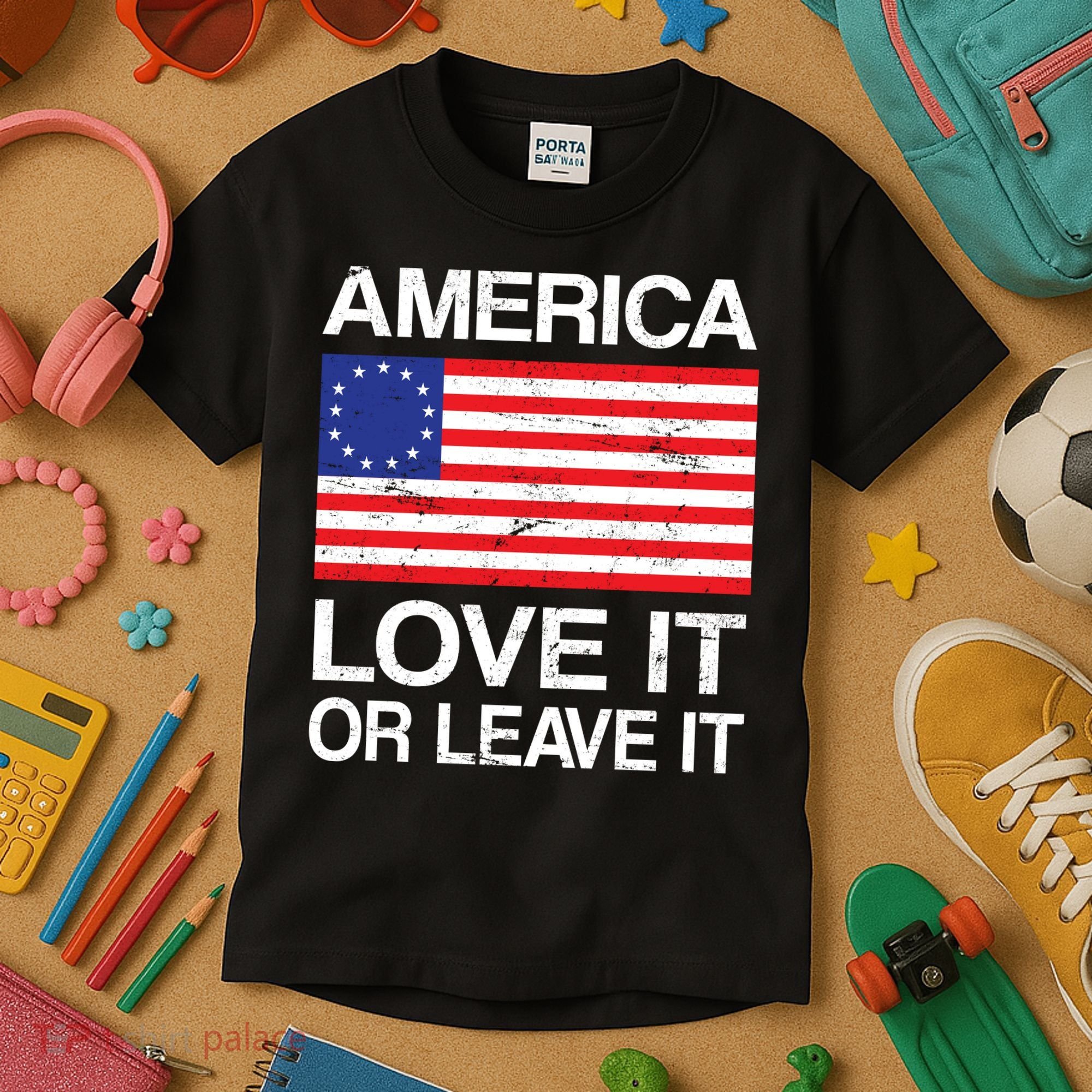 America Love It Or Leave It Betsy Ross Kids T-Shirt