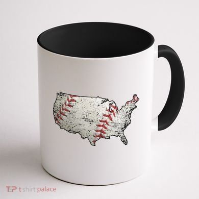 America Loves Baseball Coffee Mug back