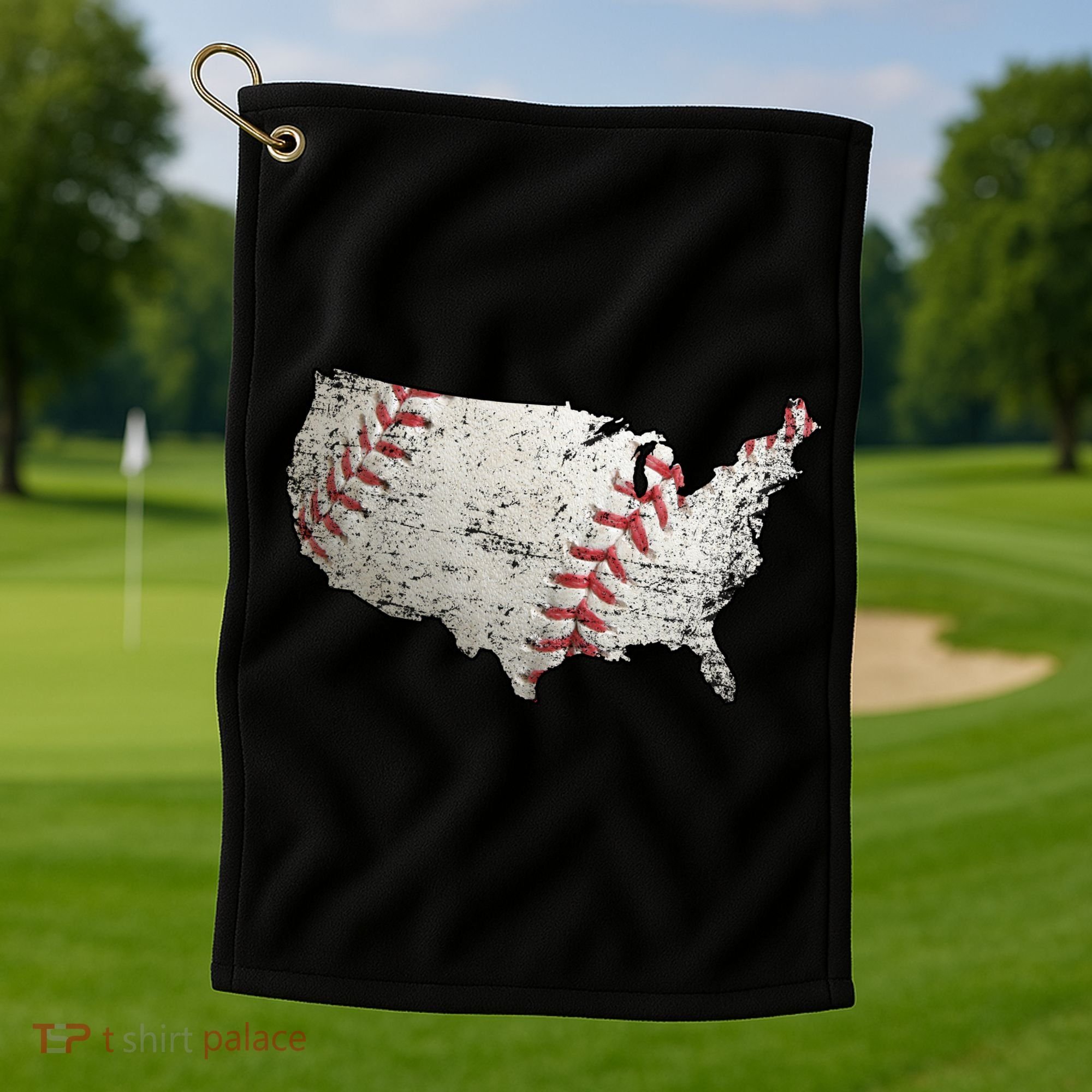 America Loves Baseball Golf Towel