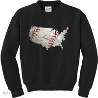 America Loves Baseball Kids Sweatshirt thumb 0