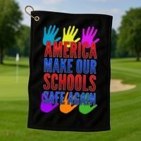 America Make Our Schools Safe Again Golf Towel thumb 1